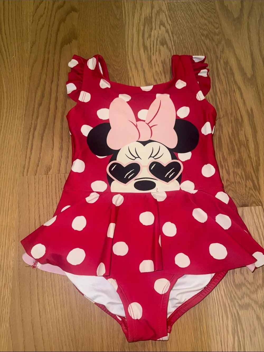 Hanna Andersson Disney Red Polka Dot Minnie Mouse One-Piece Swimsuit